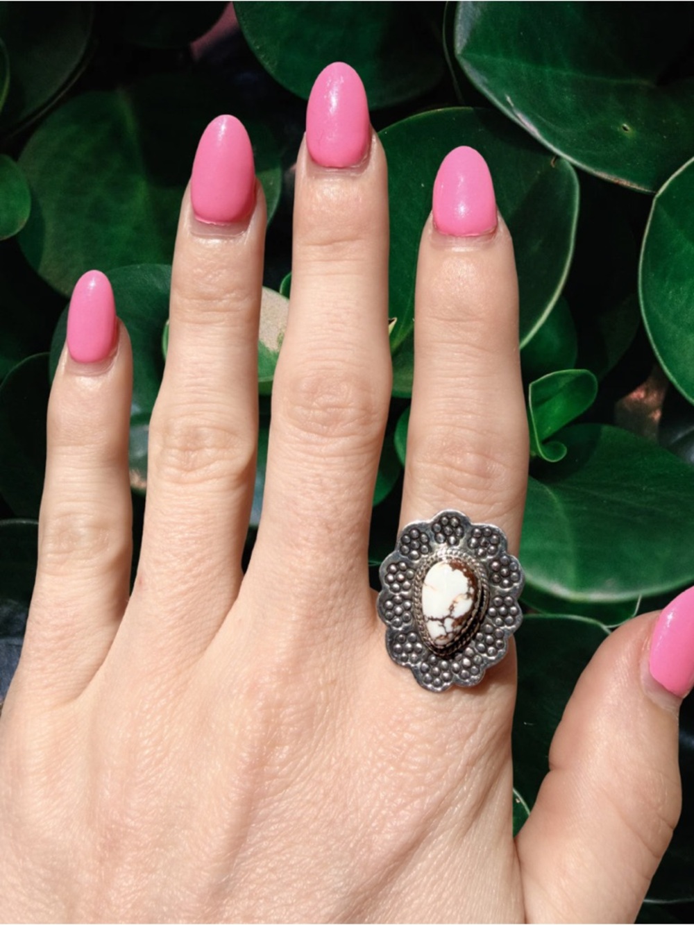 Wild Horse Floral Sterling Silver Ring | 925 Signed | Size 6.5 | Western New